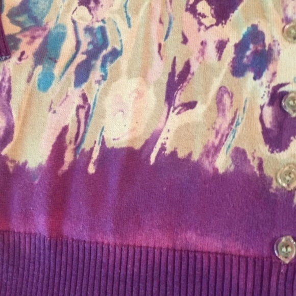 Jillian Nichole watercolor floral Print Cardigan purple - Picture 3 of 3